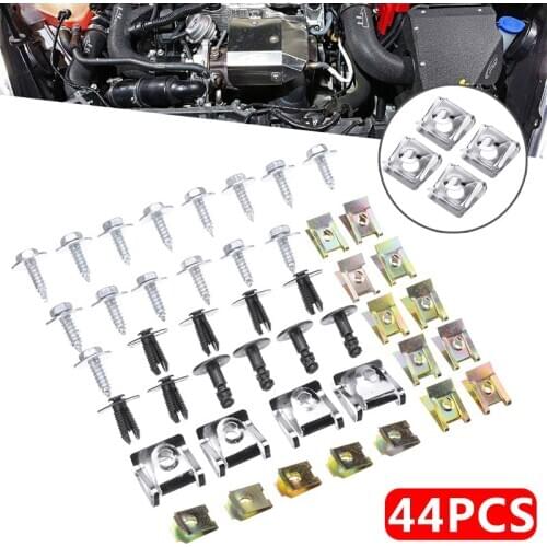 For BMW E46 3 Series 44pcs Car Undertray Clip Engine Under Cover Splash Guard Undertray Metal Screw Trim Clips