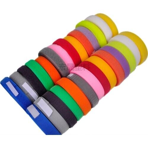 1Pair Meter/bag 2cm DIY Colorful NO Adhesive Hook and Loop fastener Tape the hooks Sewing-on strips Magic tape DIY accessories