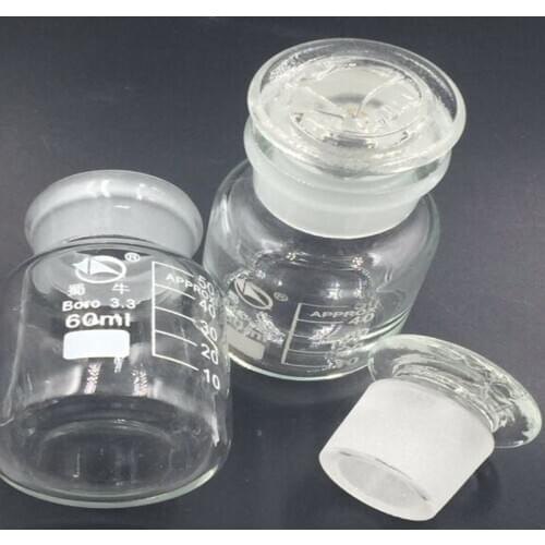 1pcs 60ml 2 oz Glass Jar Wide Mouthed Reagent Bottle Chemical Experiment Lab Supplies Teaching
