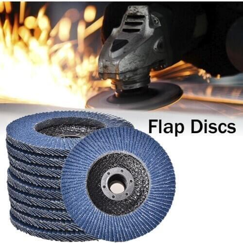 10Pcs Flap Disc 4.5'' 115MM Metal Sanding Flap Discs Angle Grinder Wheels Blades 40/60/80/120 Grit Professional Flap Discs