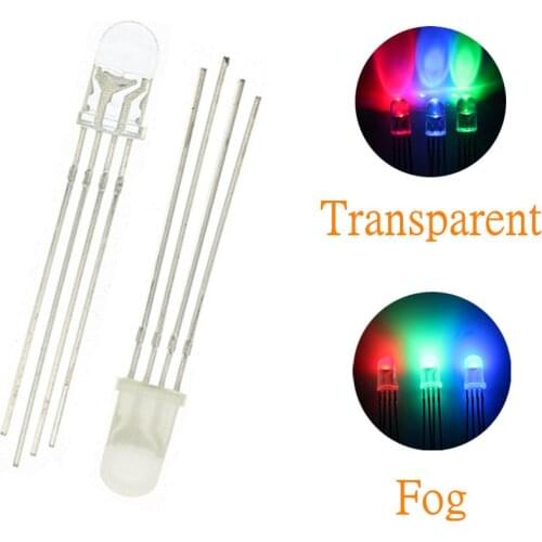 100pcs 4pin 5mm RGB LED Emitting Diode Indicator Arduino Red Green Blue Multicolor Common Anode Cathode DIY PCB Circuit Bulb