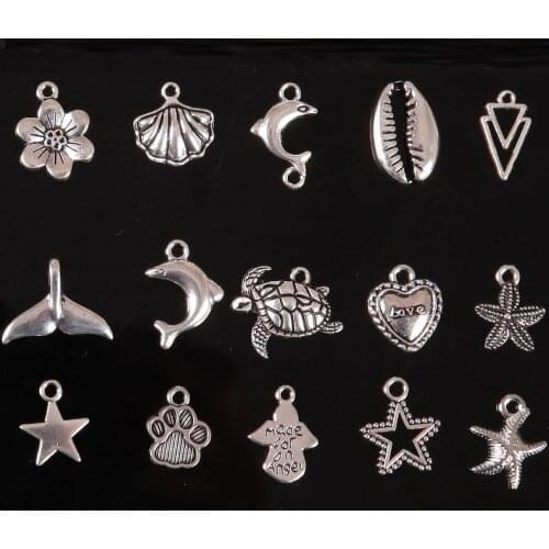 100 Pieces/Set DIY Alloy Charm Bracelet Necklace Ornaments Pendant Accessories 2019 New