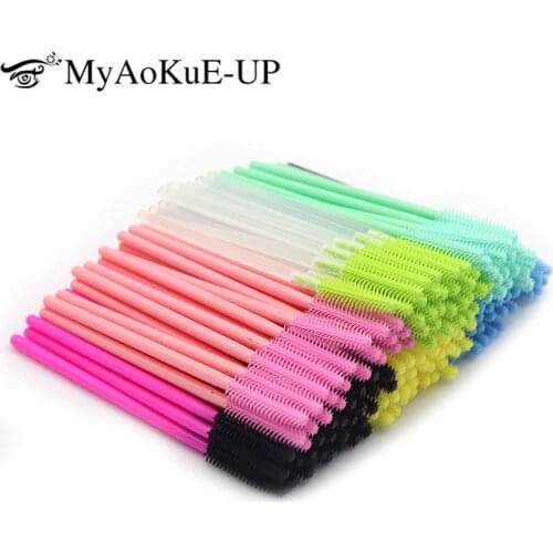 1000pcs Disposable Eyelash Brushes Colorful Mascara Brush For Eyelash Extension Silicone Mascara Applicator Wand Make Up Brushes