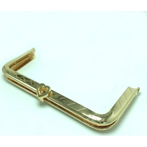 19cm 2 Pcs Gold Metal Purse Frame With Heart Clasp Fashion Diy Handmade Purse Frame Bag Handle Purse