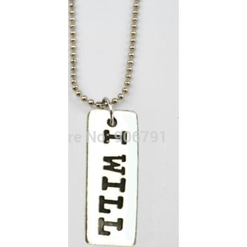 20pcs a lot antique silver plated i will charms with bead chain sports Gym necklace