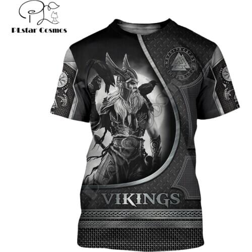 2020 Summer Fashion Viking Odin Mens t-shirt Raven Tattoo 3D Printed Harajuku Short sleeve T shirts Unisex Casual tops KJ0147