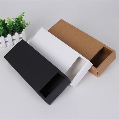 22.5cm*9.5cm*4.5cm Eco Friendly Kraft Paper Cardboard Drawer Box Socks Underwear Gift Packaging Storage Paper Box Color Mixed