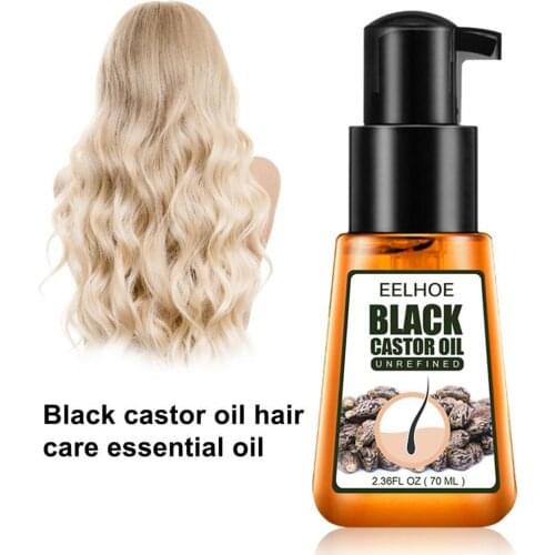70ML/Bottle Practical Soften Hair Scalp Care Growth Black Castor Conditioner Repair Essential Oil Nourishing for Ladies