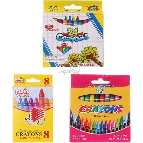 Safety Student Drawing Crayons Set Colorful Kids Paint Stik Pen 8 /12 Color Whosale&Dropship