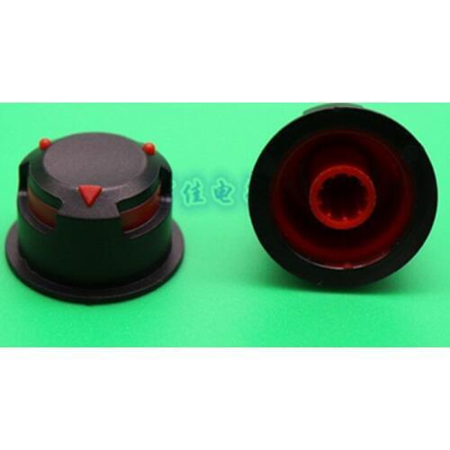 23 * 13.5mm black red plastic knob flower shaft inner hole 6mm potentiometer band switch panel adjustment knob