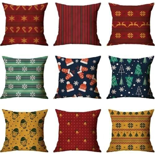GY0838 Grids Christmas Cotton Cushion Case (No filling)Polyester Home Decor Bedroom Decorative Sofa Car Throw Pillows