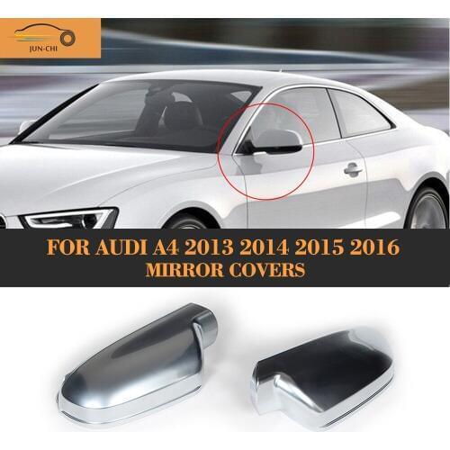 Chrome Replace car side mirror covers caps for Audi A4 2013 2014 2015 2016 ABS