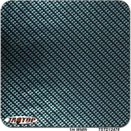TSTD12478 1M * 10M BLACK BLUE carbon fiber square transparent car decoration Hydrographics Film Water Transfer Printing Films