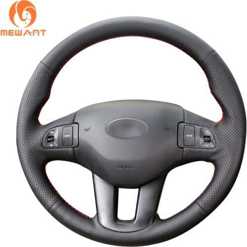 MEWANT Black Artificial Leather Car Steering Wheel Cover for Kia Sportage 3 2011-2014 Kia Ceed Cee'd 2010-2012