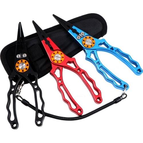 Multifunction Saltwater Fishing Pliers Fishing Line Cutter Scissors Hook Remover Sheath and Lanyard for Outddor Fising Tackle