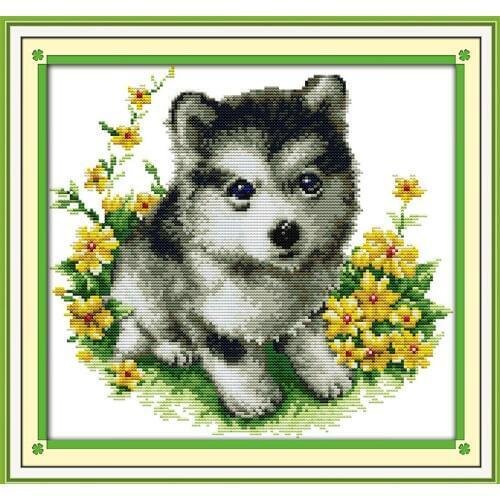 Needlework Chinese DIY animal Cross stitch Sets for Embroidery kit Husky Dog patterns Cross-Stitch handwork house decor
