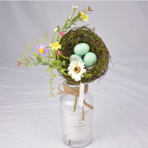 Natural Tree Vine Artificial Bird Nest Foam Egg Twig Cutting Easter Decoration Garden Ornament DIY Craft Supplies