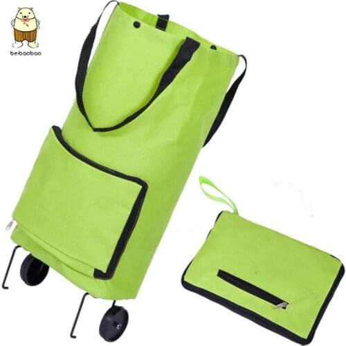 Beibaobao New Folding Buy Vegetables Shopping Organizer Portable Bag Shopping Bag Shopping Buy Food Trolley Bag on Wheels Bag