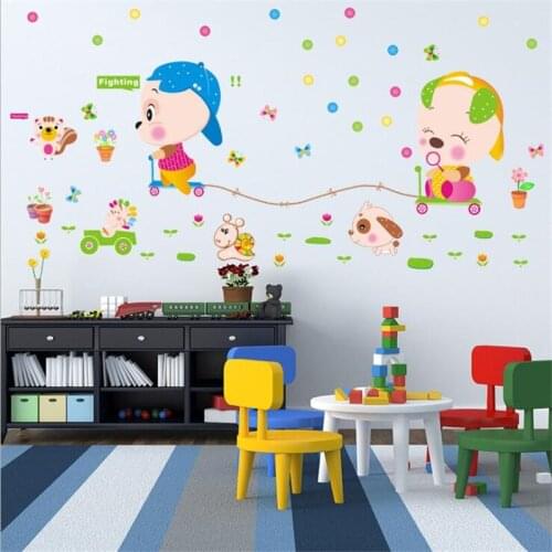 Vivid New cartoon childrens room wall stickers study bedroom wall decoration home decoration kids room decoration