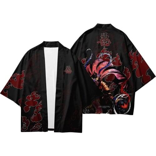 New Kimono National Style Three-quarter Sleeve Cardigan Shirt Summer Japanese Good and Evil Goku Haori Loose-fitting Robe
