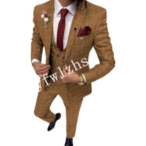 New Arrival One Button Groomsmen Peak Lapel Groom Tuxedos Men Suits Wedding/Prom Best Man Blazer ( Jacket+Pants+Vest+Tie) B365