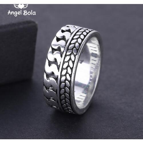 New Punk Rock Buddha Rings Ancient Silver color Mens Biker Rings Vintage Gothic Ring Jewelry for Men Gifts