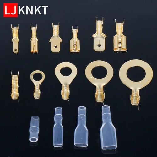 Cable Wire Crimp Terminals Connectors Electrical Male/Female Spade Ring Lugs U-shaped small teeth Assortment Kit box