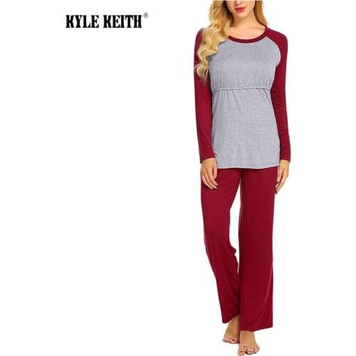 Pregnancy Clothes Maternity Long Sleeve Nursing Baby T-shirt Tops+pants Pajamas Set Suit Femme Enceinte