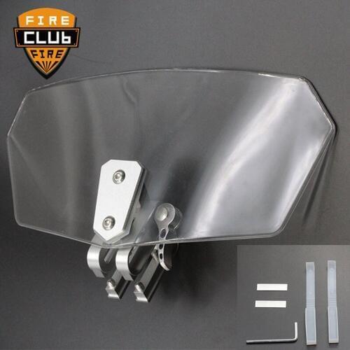 Motorcycle Adjustable Windscreen Deflector Transparent Windshield For Honda For Yamaha For Suzuki For Kawasaki