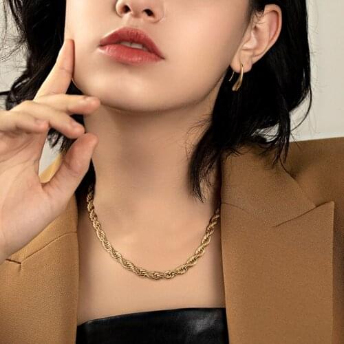 Luxurious Copper Rope Twist Chain Necklace for Women Gifts