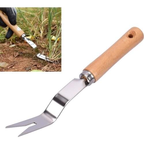 Gardening Weeding Tool Planting Gadgets Cultivating Weeder Fork Pull Remover Wood Fork Fork Seedling Handle Trimming Weed