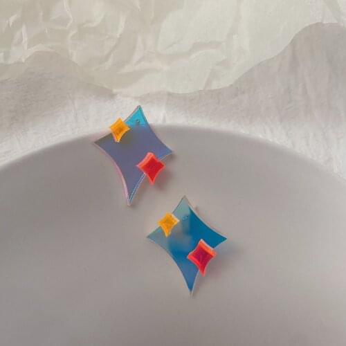 Fashion Acrylic Simple Pentagram Ear studs Women Trendy Colorful Stars Ear studs Earrings Brincos Jewelry Accessories