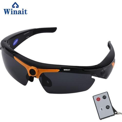 Winait Free Ship Sunglasses Camera Mini Sunglasses Video Camera 1280x720P HD 5MP CMOS Sensor Fit 32GB TF Card with Remote
