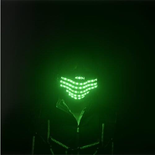 KS79 Party cosplay dance wears led mask dj colorful RGB light costumes luminous robot men Halloween perform dress outfits disco