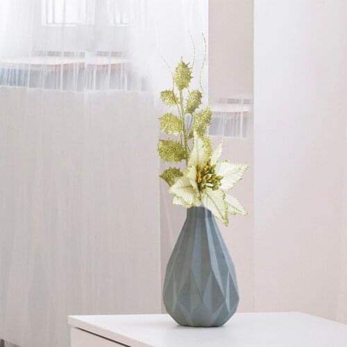 Merry Christmas Tree Ornament Wedding Artificial Flowers For Home Decoration Xmas Glitter Fake Flower Head DIY