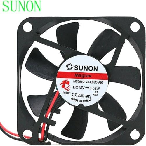For Sunon ME60101V3-E03C-A99 6010 60mm slim thickness silent quiet 0.52W 2-wire case cooling fan