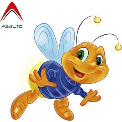 Aliauto Funny Car Sticker The Bee Is Wearing A Sweater Decal Accessories PVC for Volkswagen Polo Ford BMW Audi Toyota,13cm*13cm