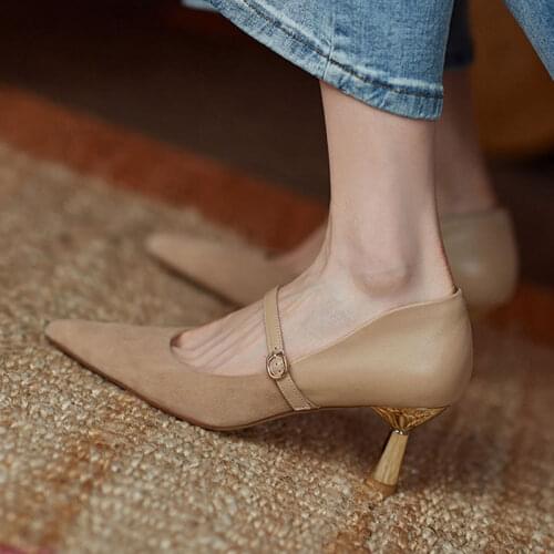 Sexy High Heel Shoes Vintage Faux Leather Wedding Shoes Ankle Buckle Women High Heel Shoes Alons Hauts Office Lady
