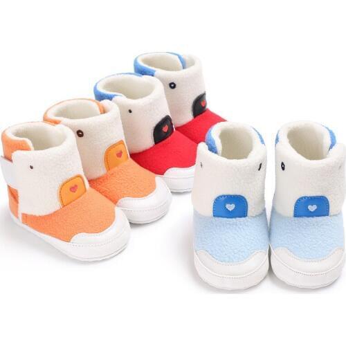 Winter 0-1 years old men and women baby thick warm snow boots color matching baby toddler shoes