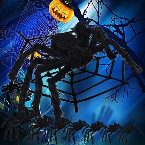 1pc Horror Simulation Plush Spider Haunted House Bar Party Spider Web Decoration Supplies Halloween Decoration Toy