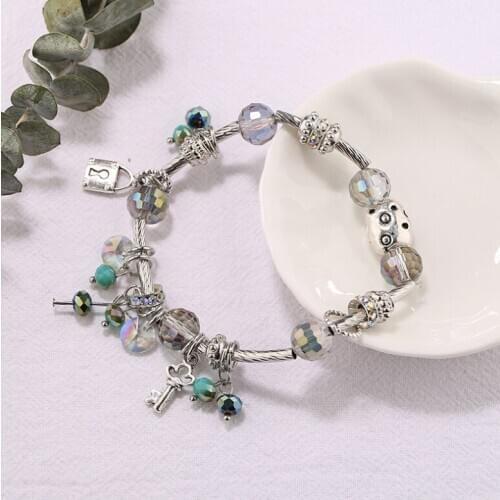 3pcs/set Handcraft Boutique Fashion Multilayer Crystal Stone Beads Strand Bracelets Locks Bangles Pulseras Boho Mujer