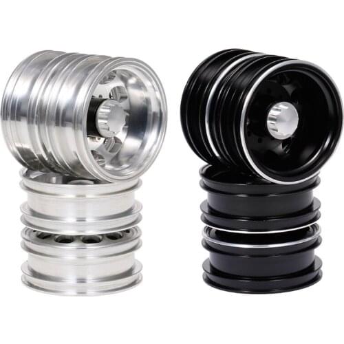 4 Pcs Toy Car 10-Hole Hub Rear Wheel Alloy Wheel Hub Rim for 1/14 RC Car Tamiya Tractor Installation Upgrade and