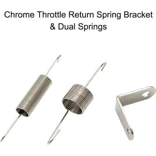 Chrome Throttle Return Spring Bracket & Dual Springs for SBC BBC Chevy Ford 302 350 Auto Accessories