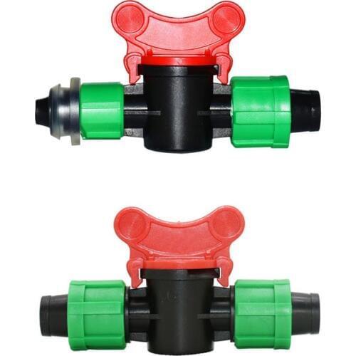 16mm drip tape Garden tap irrigation Water valve 2-way tap lock nut barbed double way connector 20pcs
