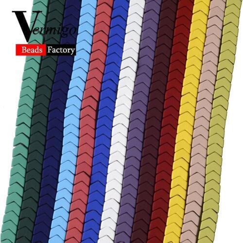 Wholesale Natural Stone Green Nanotech Rubber Arrow Shape Hematite Beads For Jewelry Making Loose Beads For Bracelet Accessories