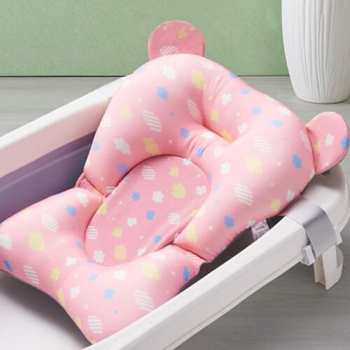 Portable Baby Bathtub Pad Non-Slip Bath Tub Shower Seat Mat Newborn Safety Security Bath Support Cushion Foldable Bath Pillow