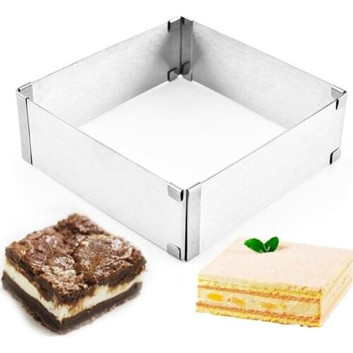 Adjustable Stainless Steel Square Cake Mold Mousse Cutter Bakeware Mould Tool