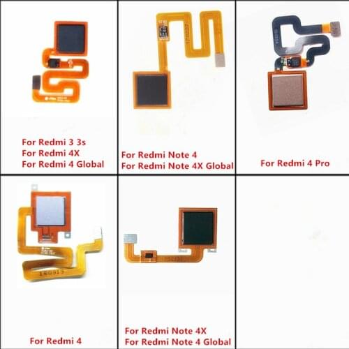 Back Home Return Key Menu Button Fingerprint Sensor Flex Cable For Xiaomi Redmi 3 3s Note 4 4x Pro Global