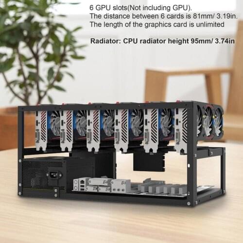 6 GPU Slots Stand Durable Open Mining Rig Frame Case Durable Open Mining Rig Frame Case Stackable Miner Computer Rack