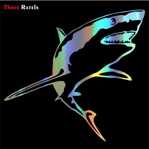 Three Ratels FTZ-230 Cool SHARK Vinyl Decal Funny Animal Fish Window Decoration Car Sticker
